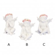 Angel sitting with roses 7,5 cm Angel sitting with roses 7,5 cm