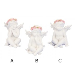 Angel sitting with roses 7,5 cm Angel sitting with roses 7,5 cm