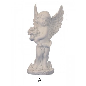 Angel standing with roses 28 cm