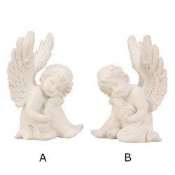 Angel sitting with glass ball 18.5 cm Angel sitting with glass ball 18.5 cm