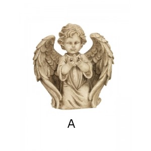 Angel kneeling with bird 26 cm