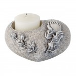 Heart for grave candle "praying hands" 16.5cm