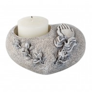Heart for grave candle "praying hands" 16.5cm Heart for grave candle "praying hands" 16.5cm