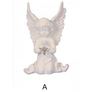 Angel praying kneeling with cross 17.5 cm