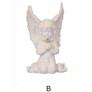 Angel praying kneeling with cross 17.5 cm