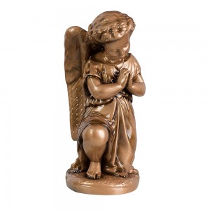 Angel, ki moli 25cm (levo usmerjen) - Španski kremen (bronast zaključek)