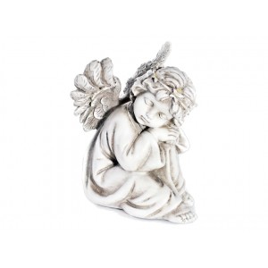 Angel sitting with LED lighting 15.5 cm high