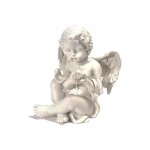 Angel sitting with a pigeon height 29 cm