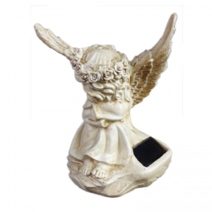 Solar LED angel sitting, with wings 16 cm