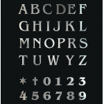 Letters Romano Indes Inox F3