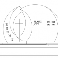 3D Drawing of a tombstone