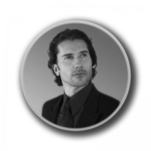 Porcelain Ceramic Photo Round Black & White Porcelain Ceramic Photo Round Black & White
