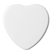Porcelain Ceramic Photo Heart Black & White
