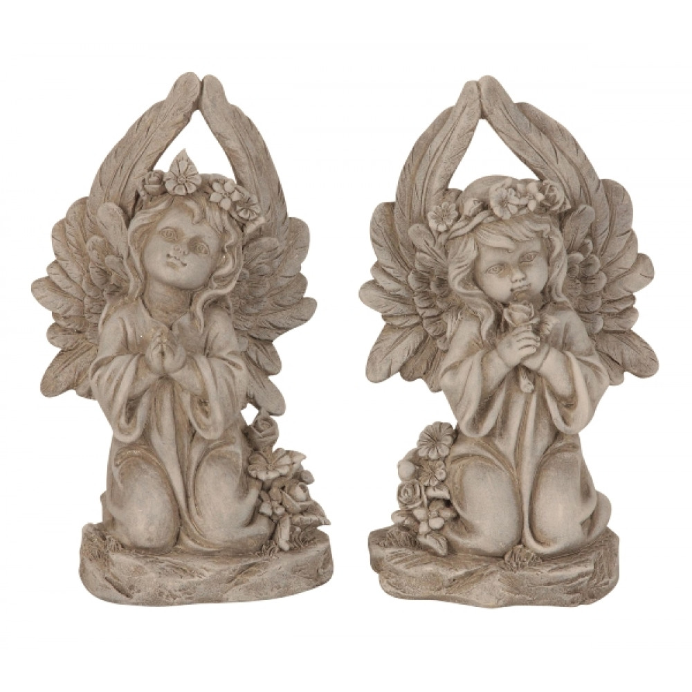 Angel on knees with wings 24 cm