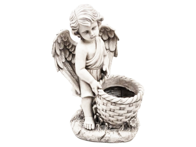Angel standing with basket 39 cm height