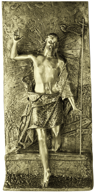 Plate of the Resurrection of Jesus in relief 1576 height 126 cm